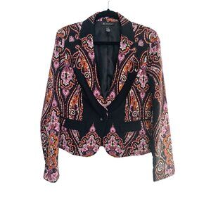 Colorful INC Medium International Concepts Paisley Blazer Jacket